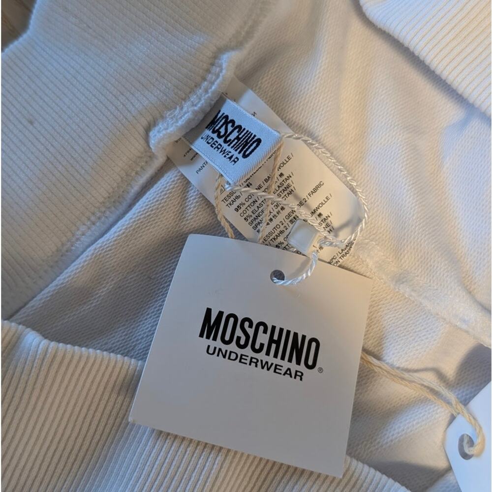 Moschino Underwear Pants Womens XL White Logo Print Cotton Ankle Sweatpants NWT - Picture 4 of 11